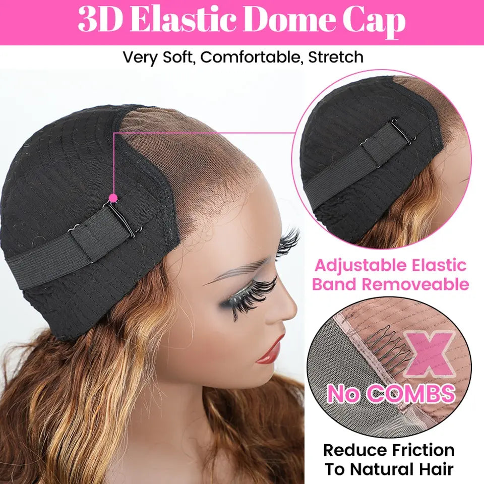Highlight Glue less Wig Human Hair Ready To Wear And Go For Women 13x6