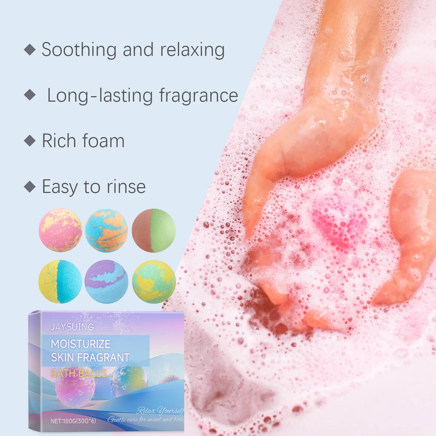 30gx6pcs Bubble Bath Bombs Aroma Exfoliating Relief