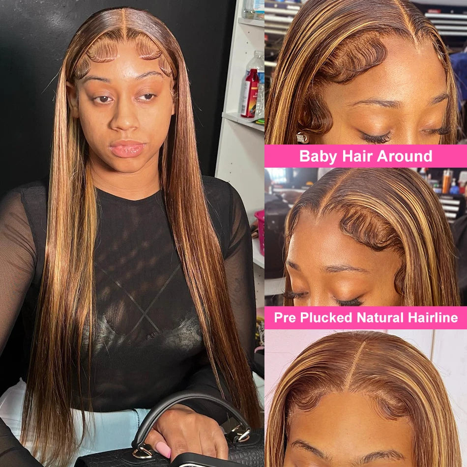 Highlight Glue less Wig Human Hair Ready To Wear And Go For Women 13x6
