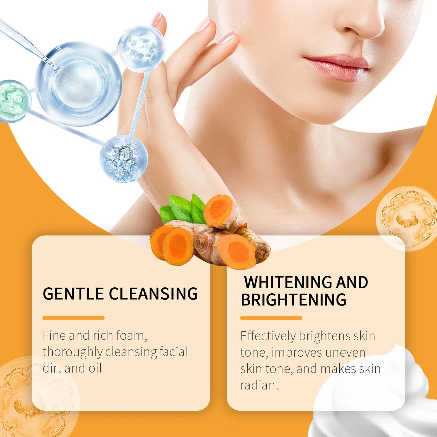 100ml Kojic Acid Turmeric Cleanser Anti Acne Oil Control
