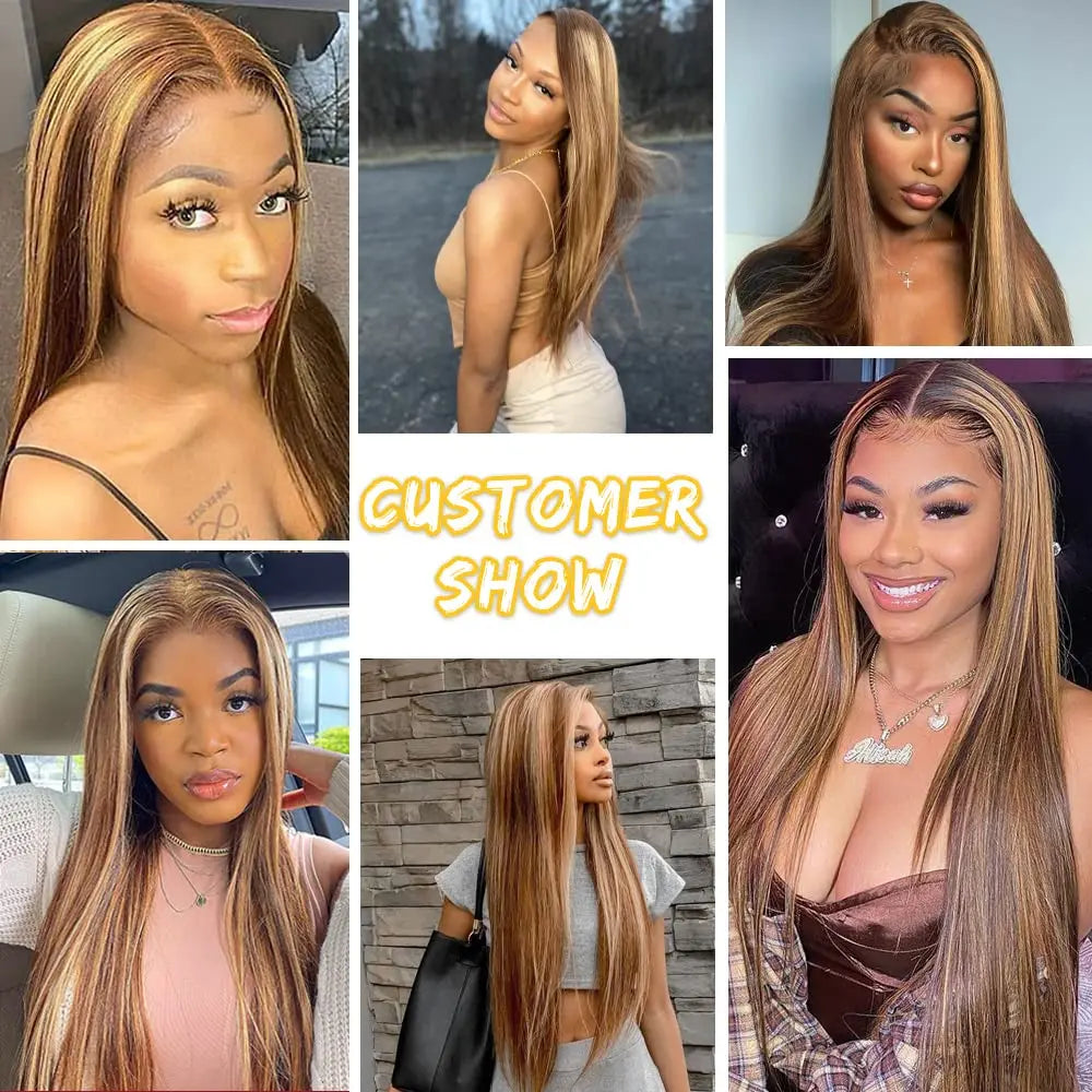 Highlight Glue less Wig Human Hair Ready To Wear And Go For Women 13x6