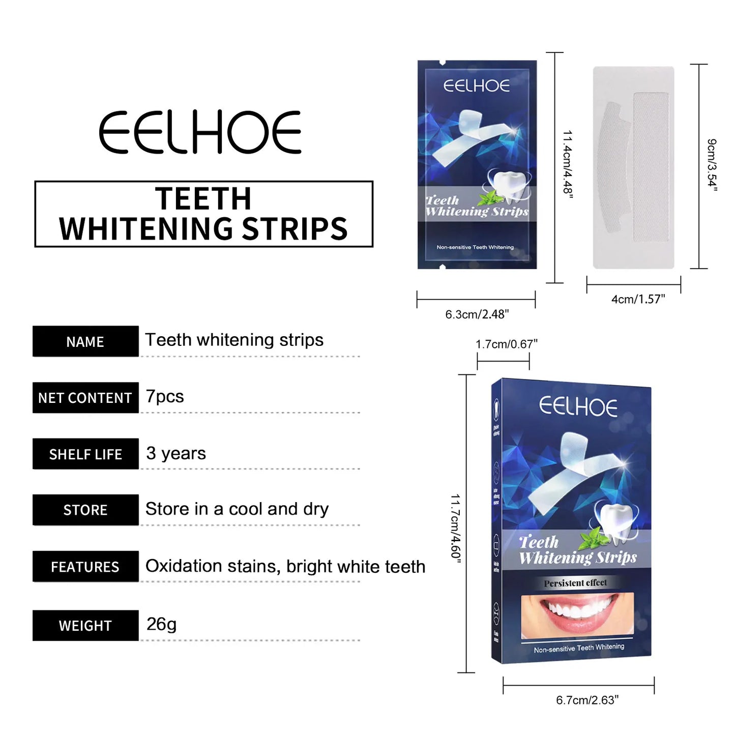 Teeth Whitening Strips Oral Hygiene Care Dental Bleaching Tooth Brightener
