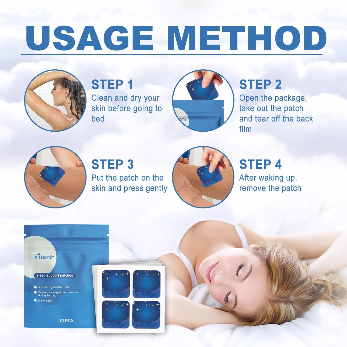 12pcs Sleep Aids Patch Herbal Sticker Insomnia Treatment