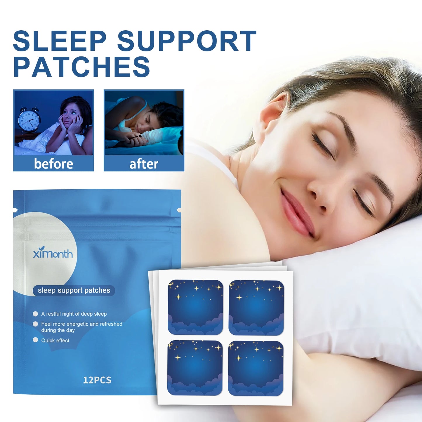 12pcs Sleep Aids Patch Herbal Sticker Insomnia Treatment