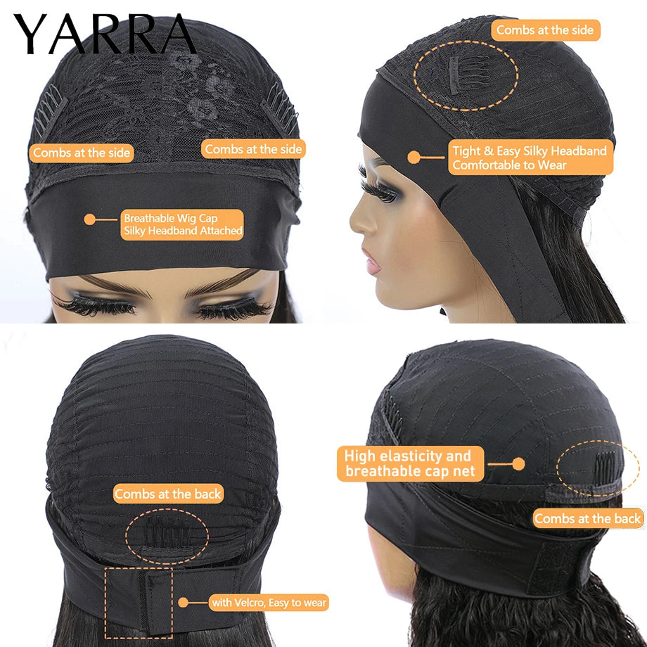 Brazilian Kinky Curly Headband Wigs Human Hair 8-30 Inch Remy Kinky Curly Human Hair Wigs For Women Easy to Wear 180% Yarra Hair