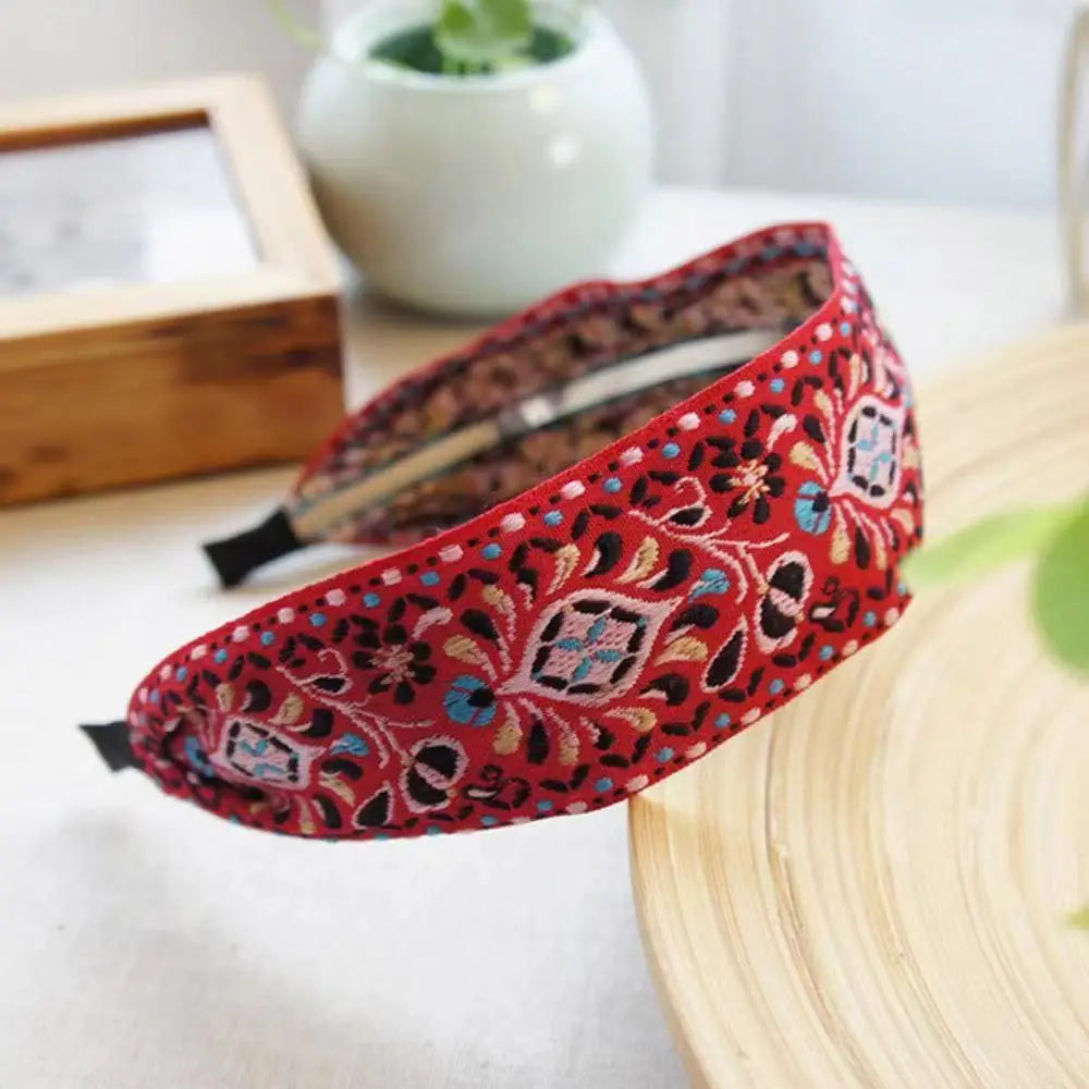 New Boho Flower Print Wide Headbands Vintage Hair Accessories
