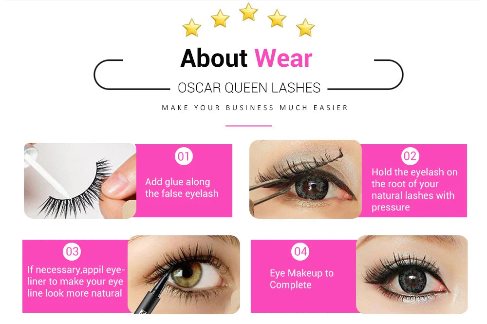 Fluffy 100% Natural Mink Lashes Make up Tool1 Pair Short Soft 15-20mm