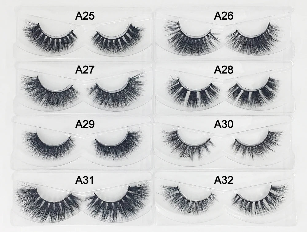 Fluffy 100% Natural Mink Lashes Make up Tool1 Pair Short Soft 15-20mm