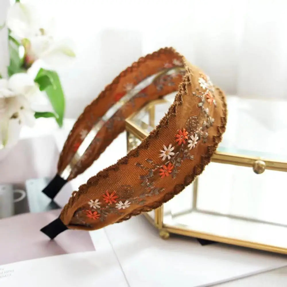 New Boho Flower Print Wide Headbands Vintage Hair Accessories