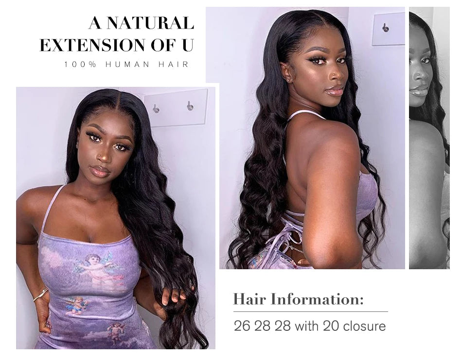 Hair 30 inch Body Wave Bundles Peruvian Hair Bundles 100% Human Hair
