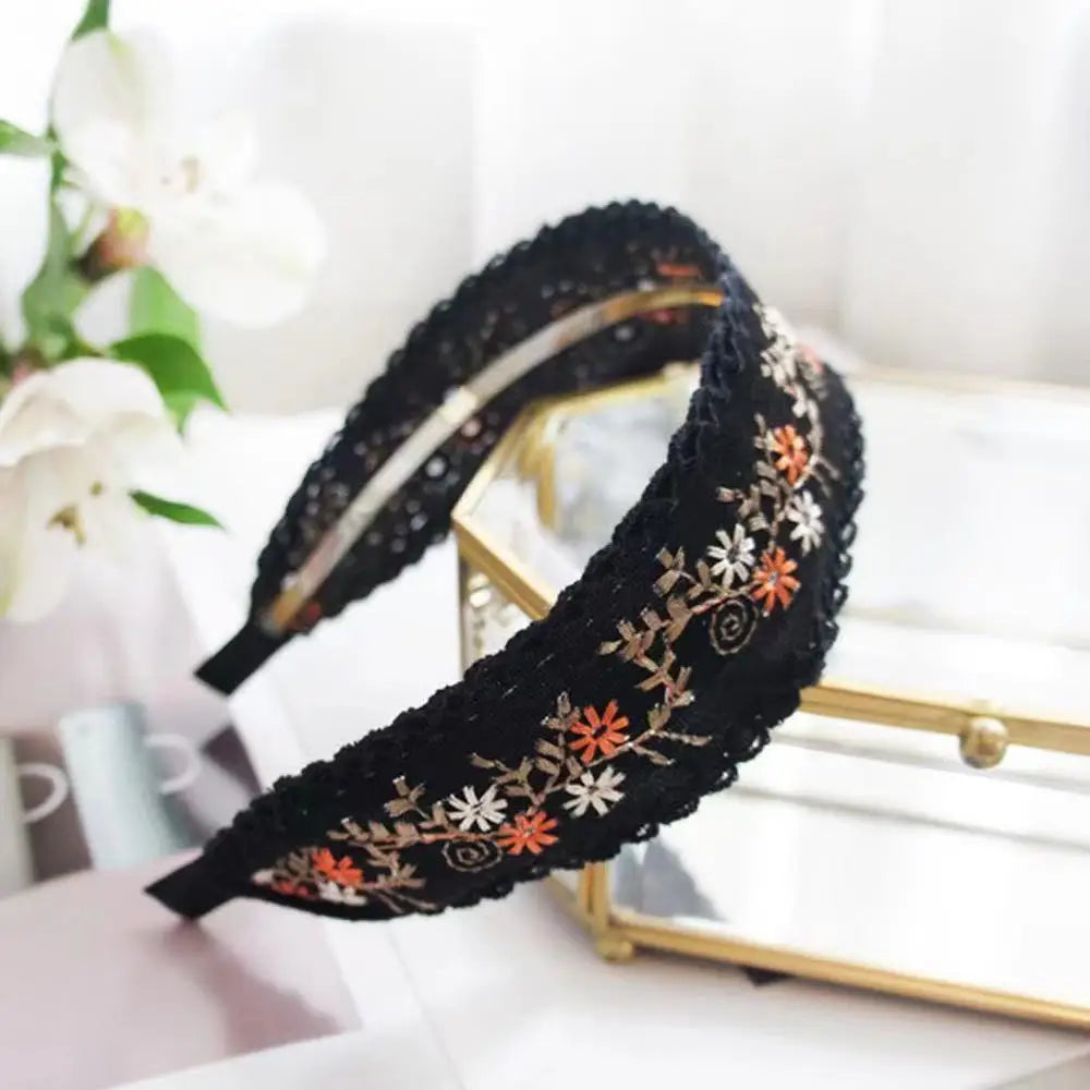 New Boho Flower Print Wide Headbands Vintage Hair Accessories