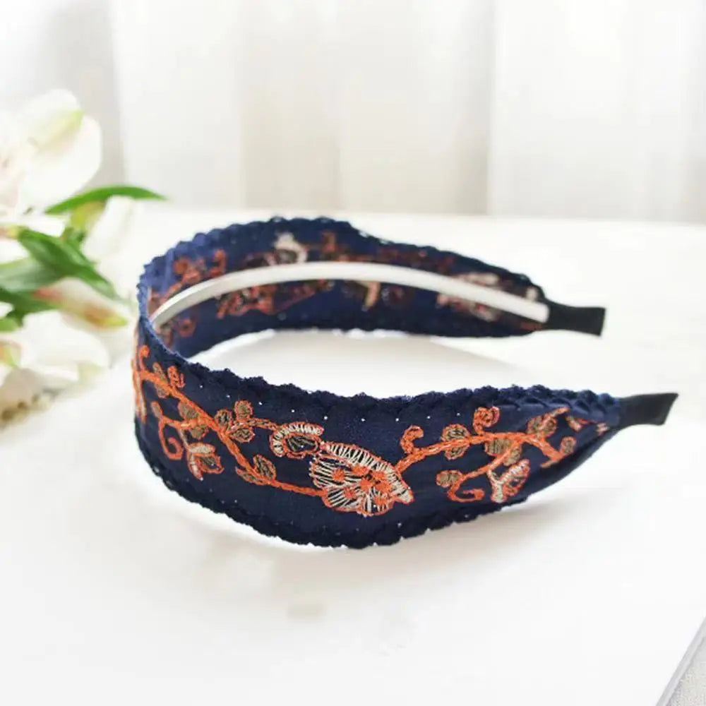 New Boho Flower Print Wide Headbands Vintage Hair Accessories