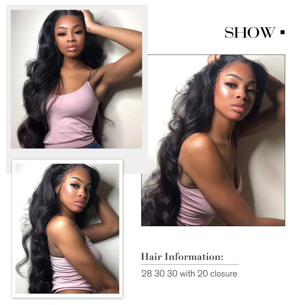 Hair 30 inch Body Wave Bundles Peruvian Hair Bundles 100% Human Hair
