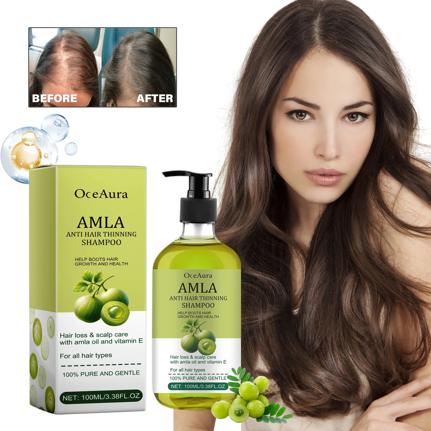 OceAura Anti Hair Thinning Shampoo Deeply Clean the Scalp Hair Moisturize the Scalp Prevent Dryness Anti Hair Thinning Shampoo