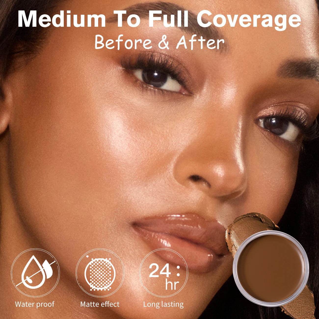 Waterproof Foundation Full Coverage, Oil-control Matte Cream Foundation