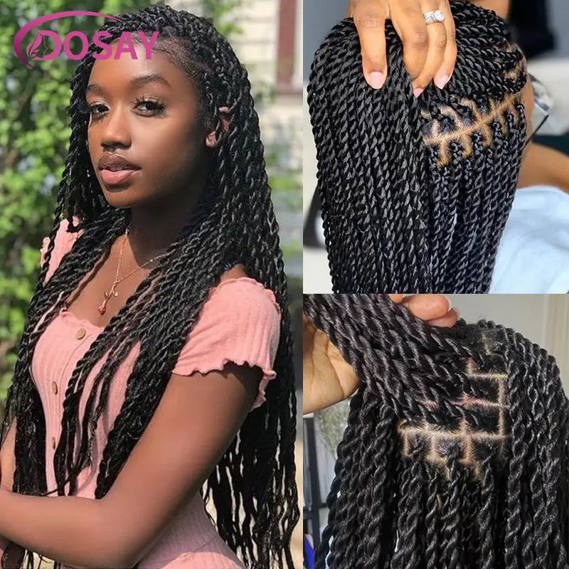 Twist Braided Wigs Box Braided Lace Front Wig