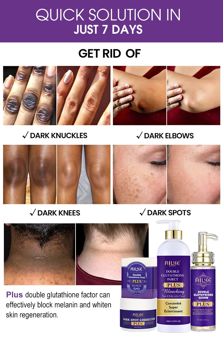 Whitening, Dark Spot & Sun Spot Removal Set, Brightening Shades, With Double Glutathione, Highly Concentrated Skin Care