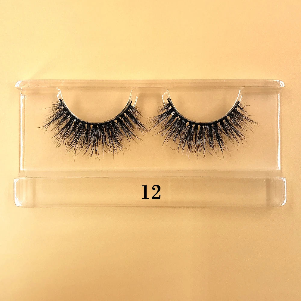 Fluffy 100% Natural Mink Lashes Make up Tool1 Pair Short Soft 15-20mm