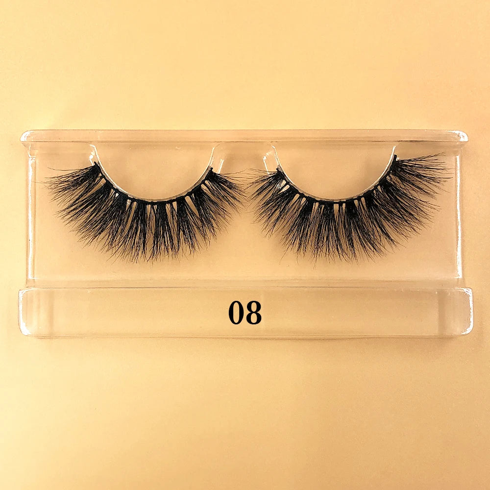 Fluffy 100% Natural Mink Lashes Make up Tool1 Pair Short Soft 15-20mm