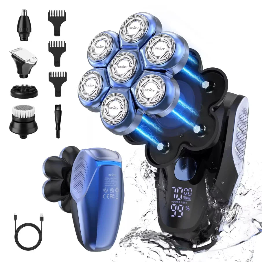 Men Electric Razor with Nose Hair Trimmer Waterproof Men's Grooming Kit