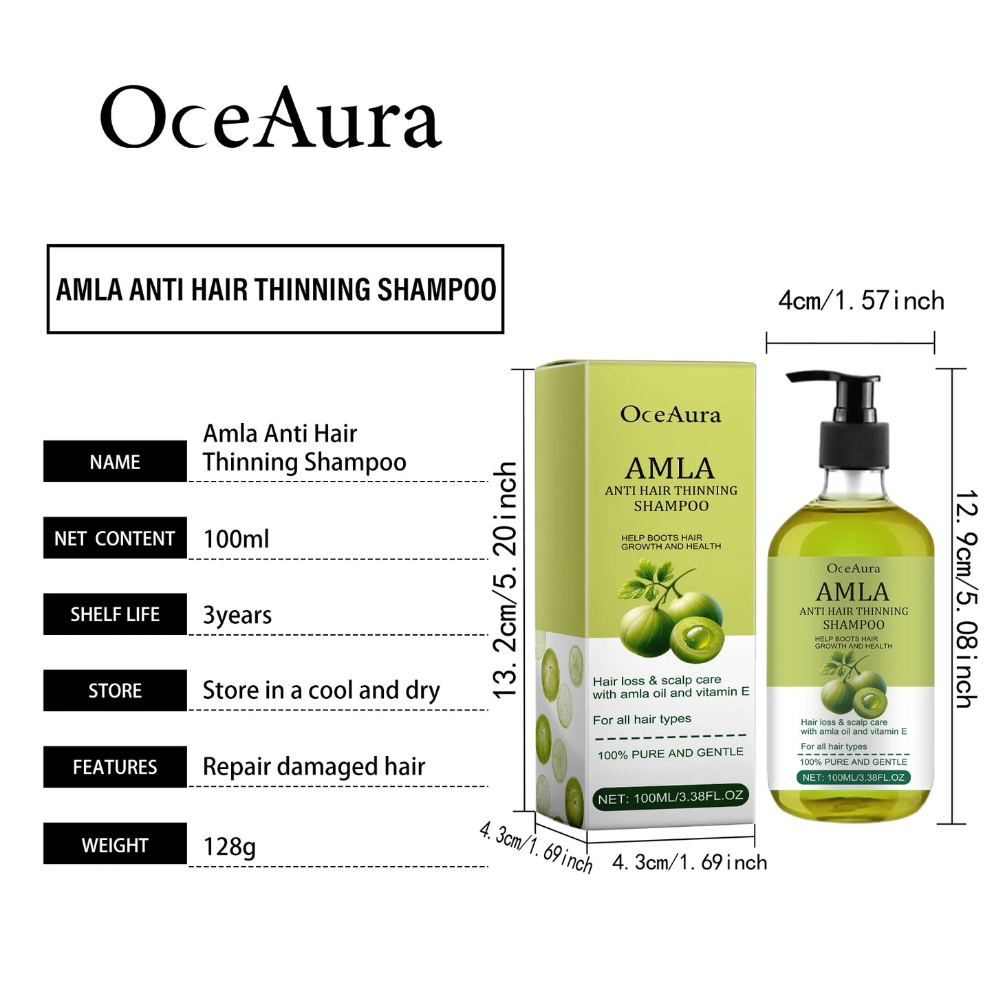 OceAura Anti Hair Thinning Shampoo Deeply Clean the Scalp Hair Moisturize the Scalp Prevent Dryness Anti Hair Thinning Shampoo