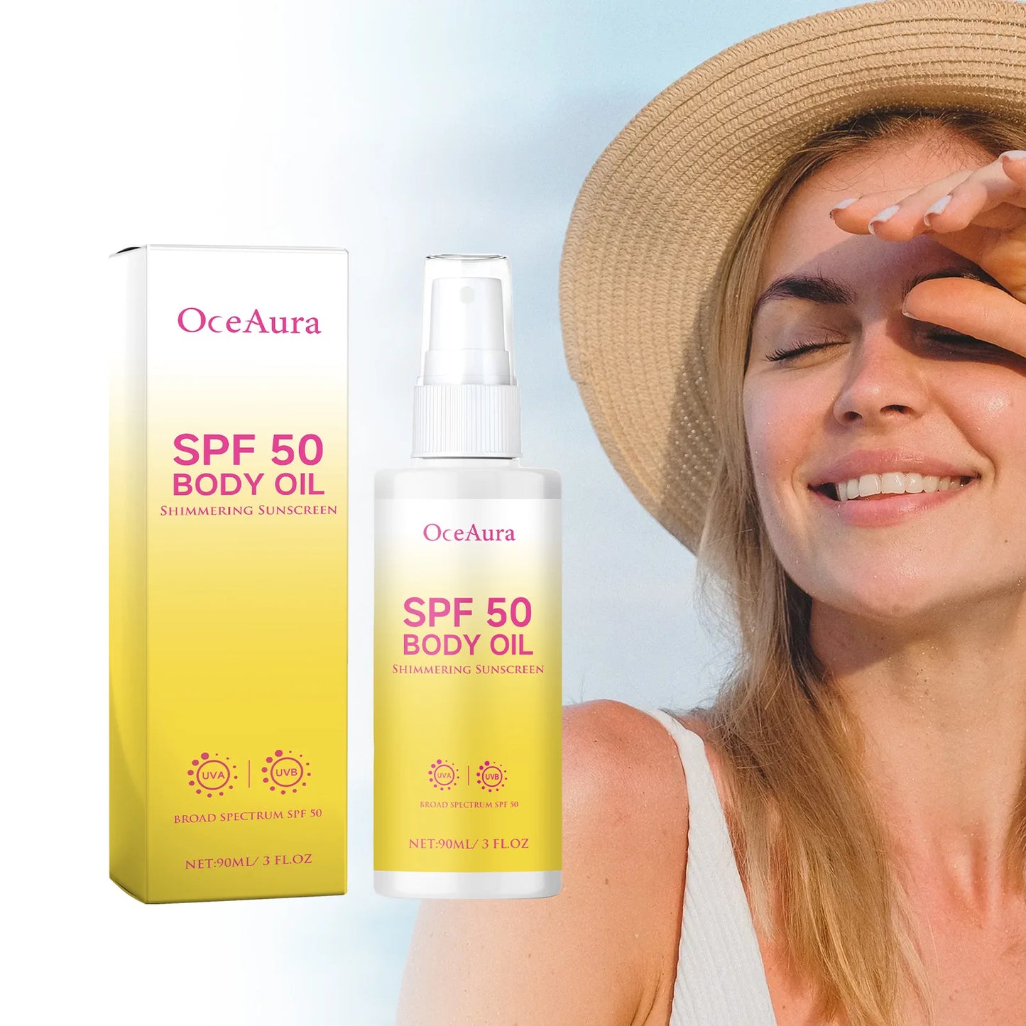 OceAura 90ml Body Oil Sunscreen Matte Sunblock UV Rays