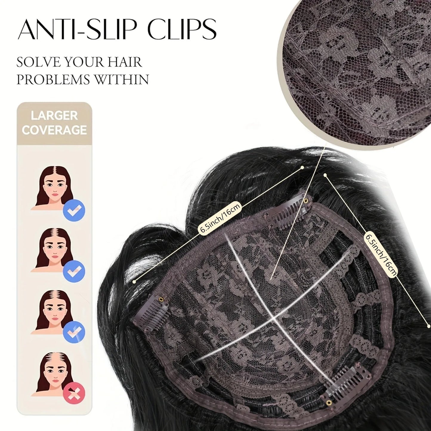 Hair Toppers For Women, 14inch Curly Hair Topper For Women