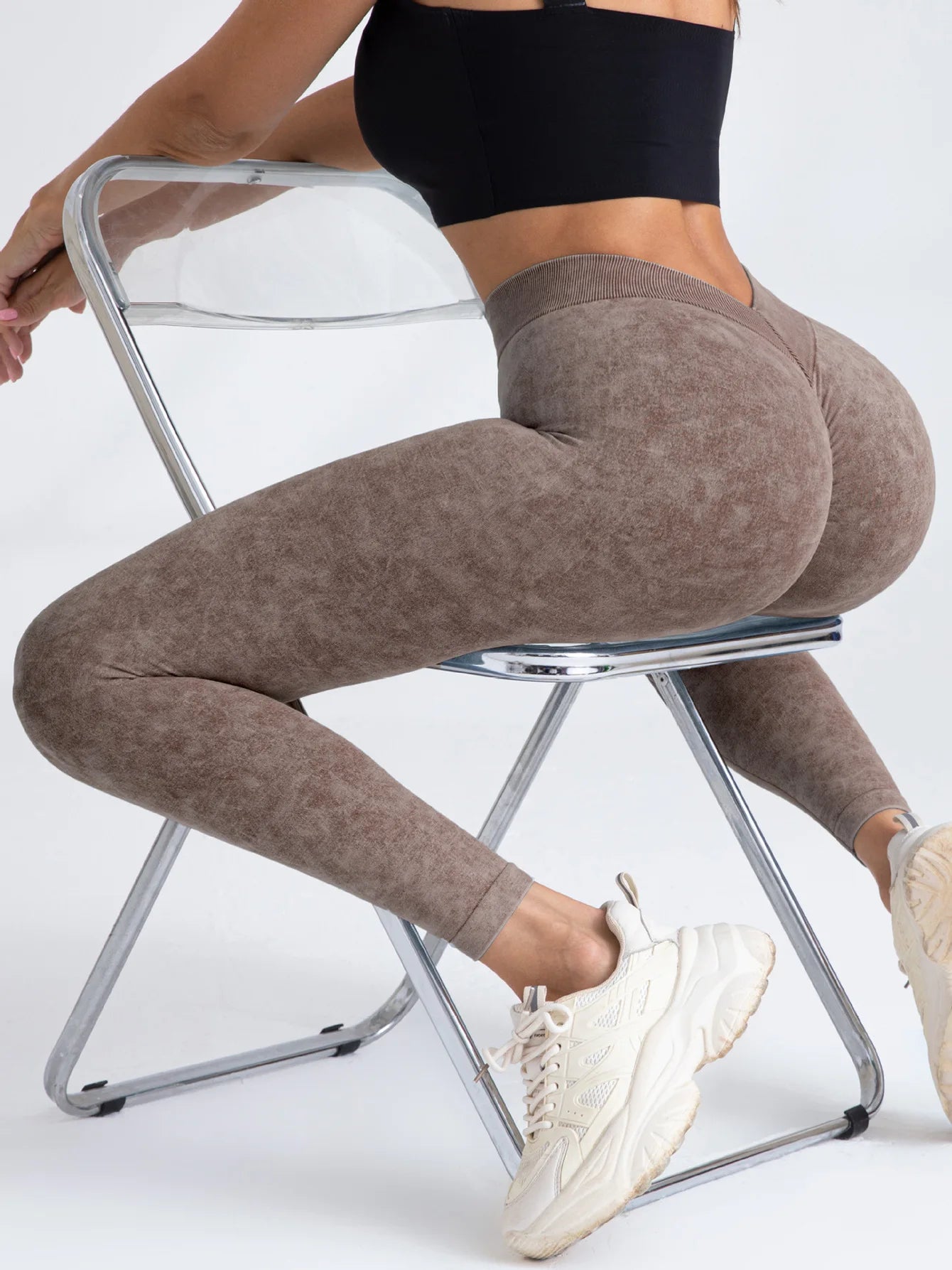 V Back Yoga Pants Women Workout Sport Leggings Fitness Seamless Leggings