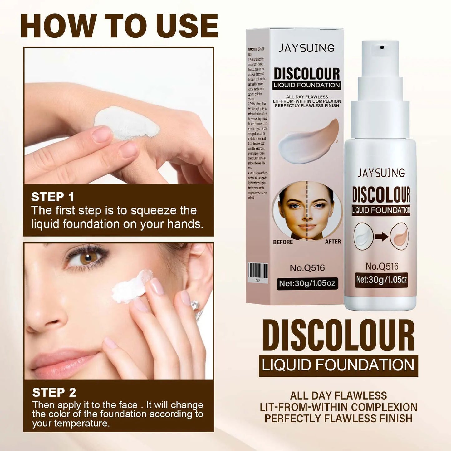 Liquid Foundation Temperature Color Changing Waterproof
