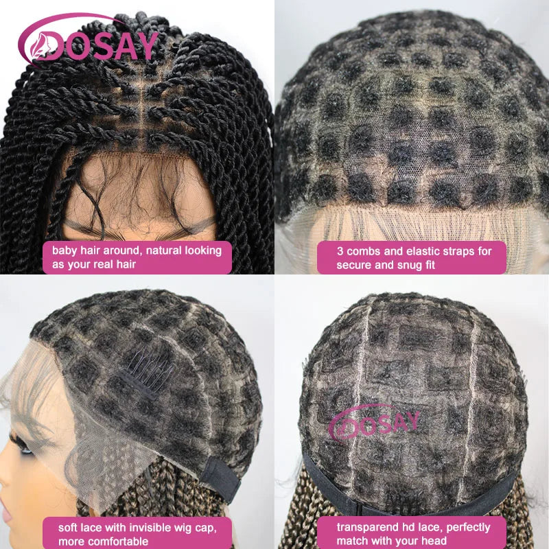 Twist Braided Wigs Box Braided Lace Front Wig