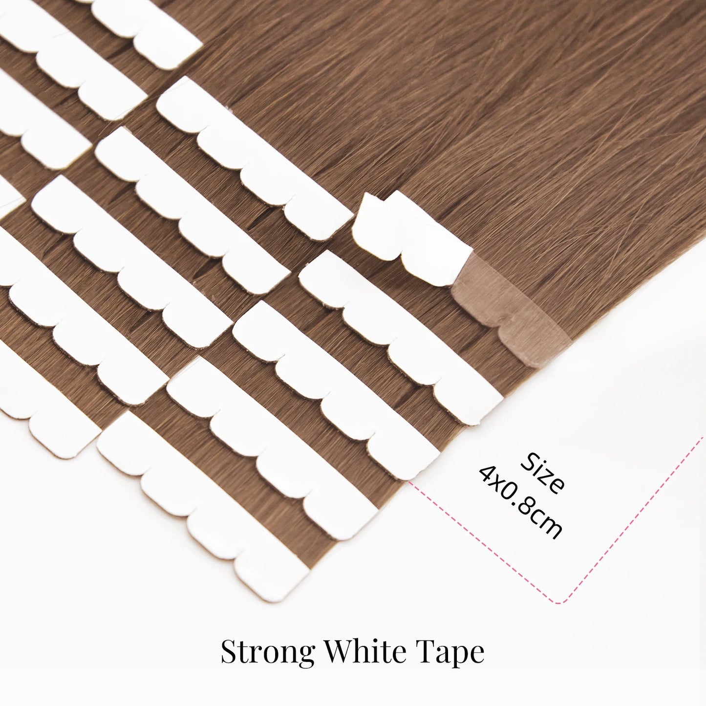 16pcs Ash Brown Mini Tape In 100% Human Hair Extensions Strap Seamless Invisible Straight Strap Real Human Hair 12''-24''