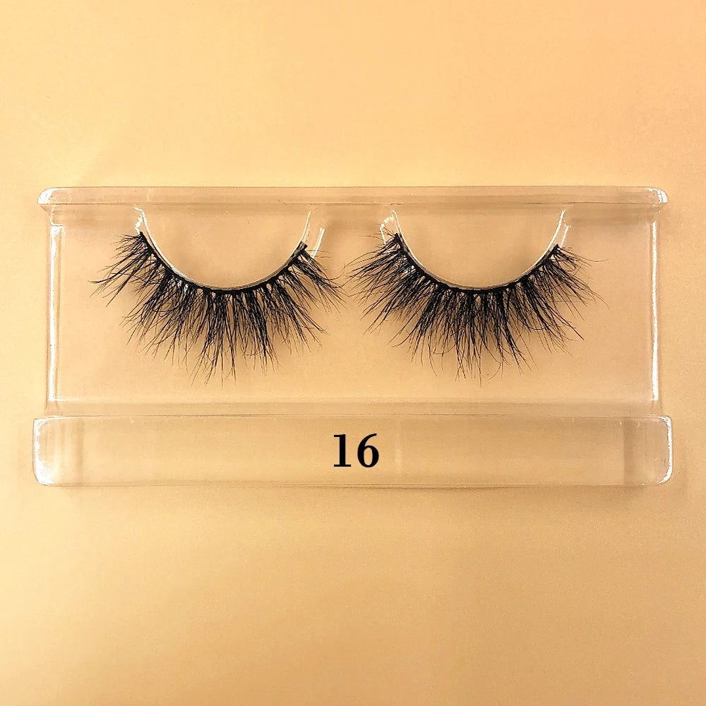 Fluffy 100% Natural Mink Lashes Make up Tool1 Pair Short Soft 15-20mm