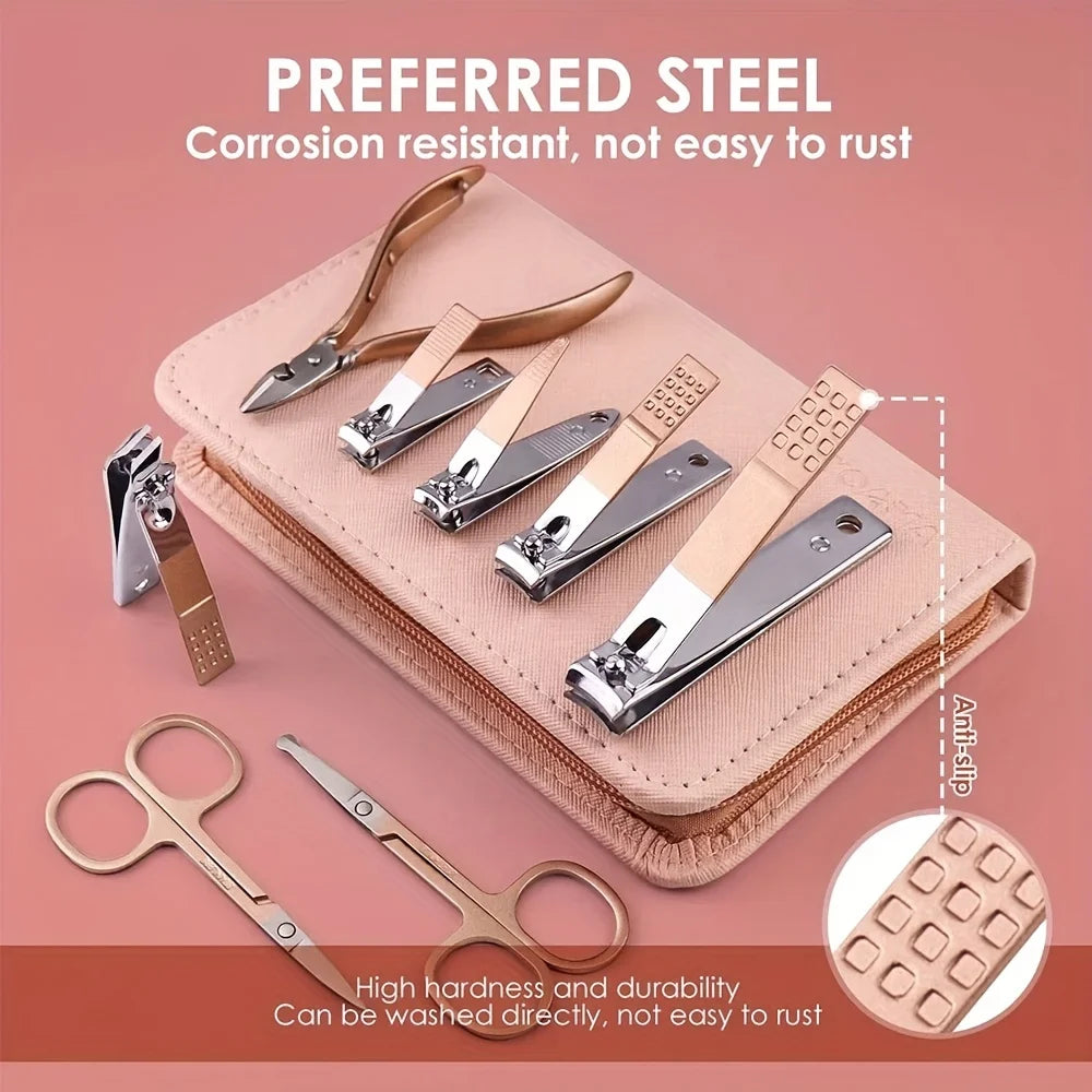 Pink 30 Pcs Manicure Set Professional Nail Clipper