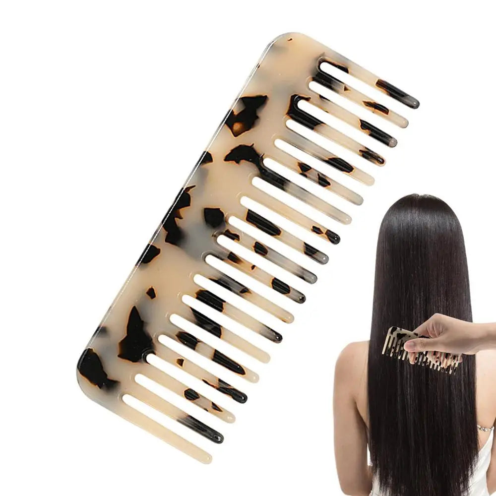 Acetate Hair Comb Antistatic Marbled Wide Tooth Detangling Comb Wide Tooth
