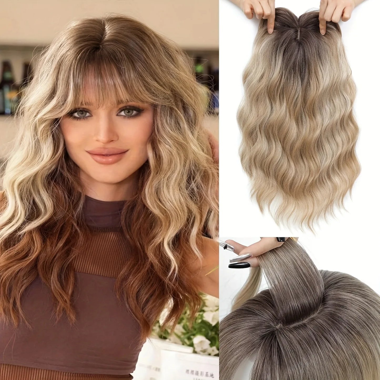 Hair Toppers For Women, 14inch Curly Hair Topper For Women