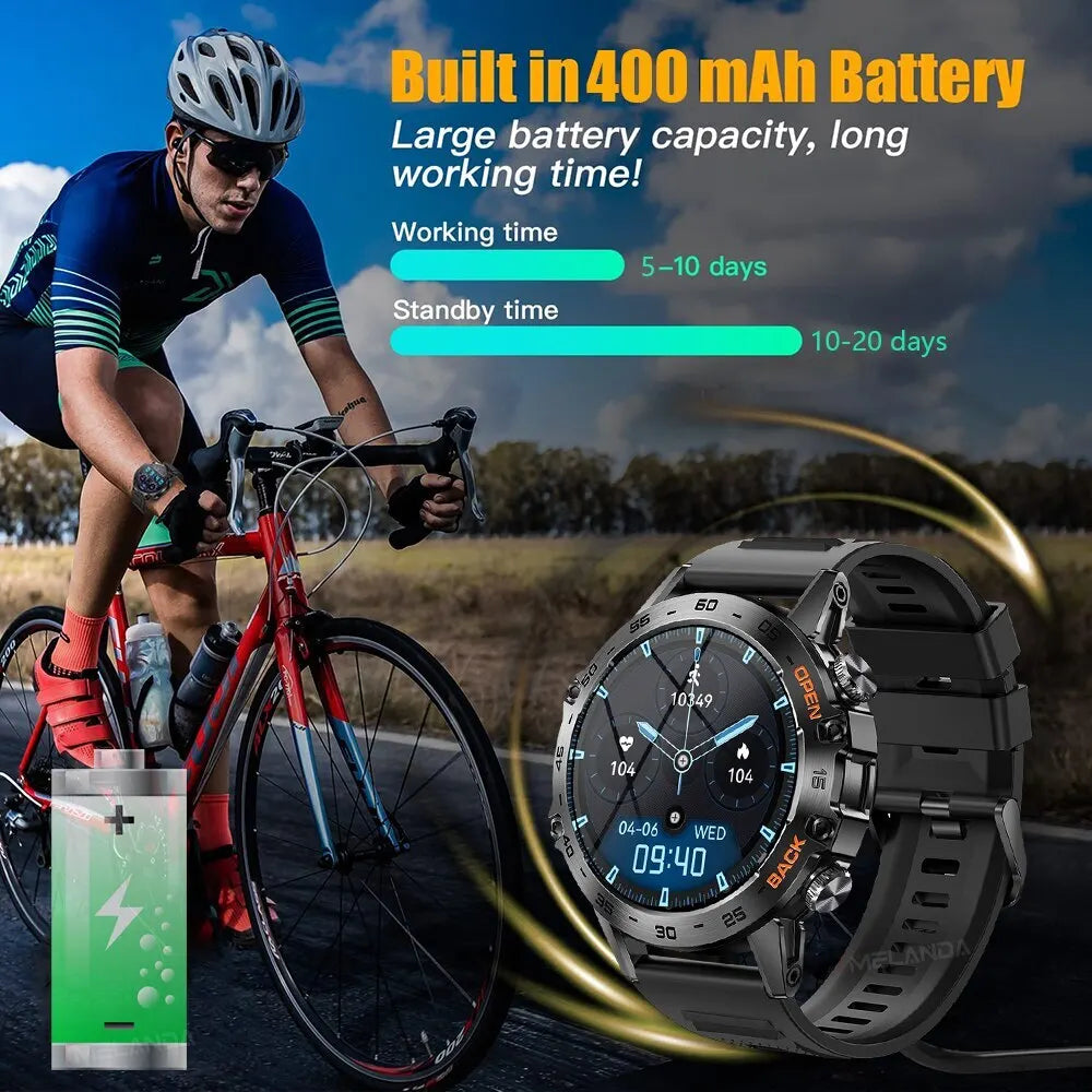 Smartwatch 1.39" Bluetooth Fitness Heart Rate Health For Android IOS