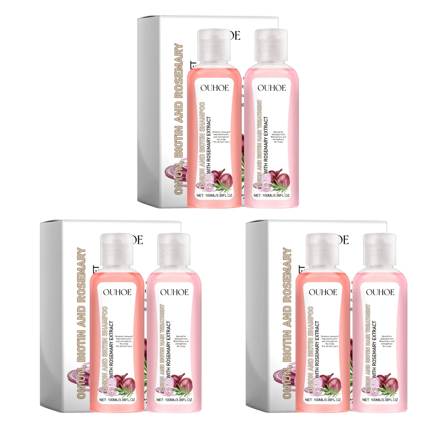 Biotin Rosemary Shampoo Care Set Shampoo Conditioner For All Hair Types