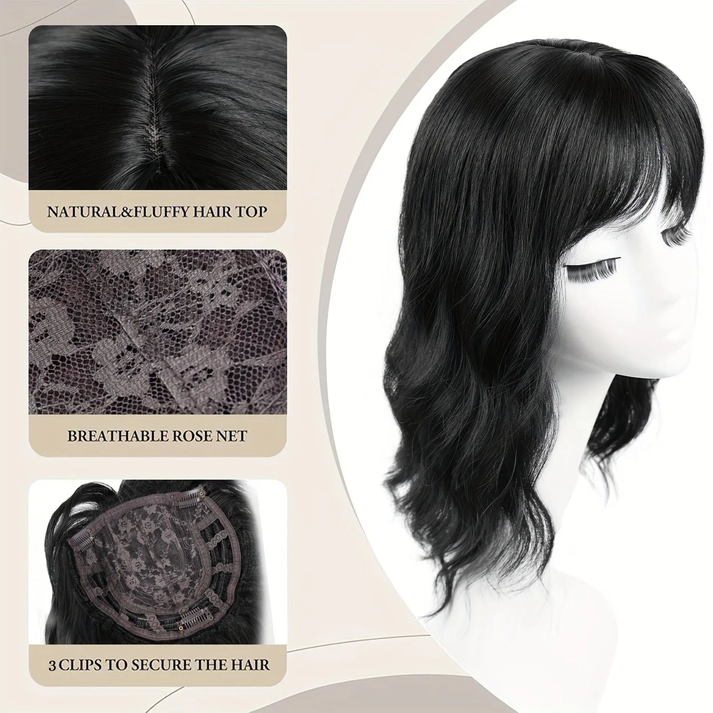 Hair Toppers For Women, 14inch Curly Hair Topper For Women