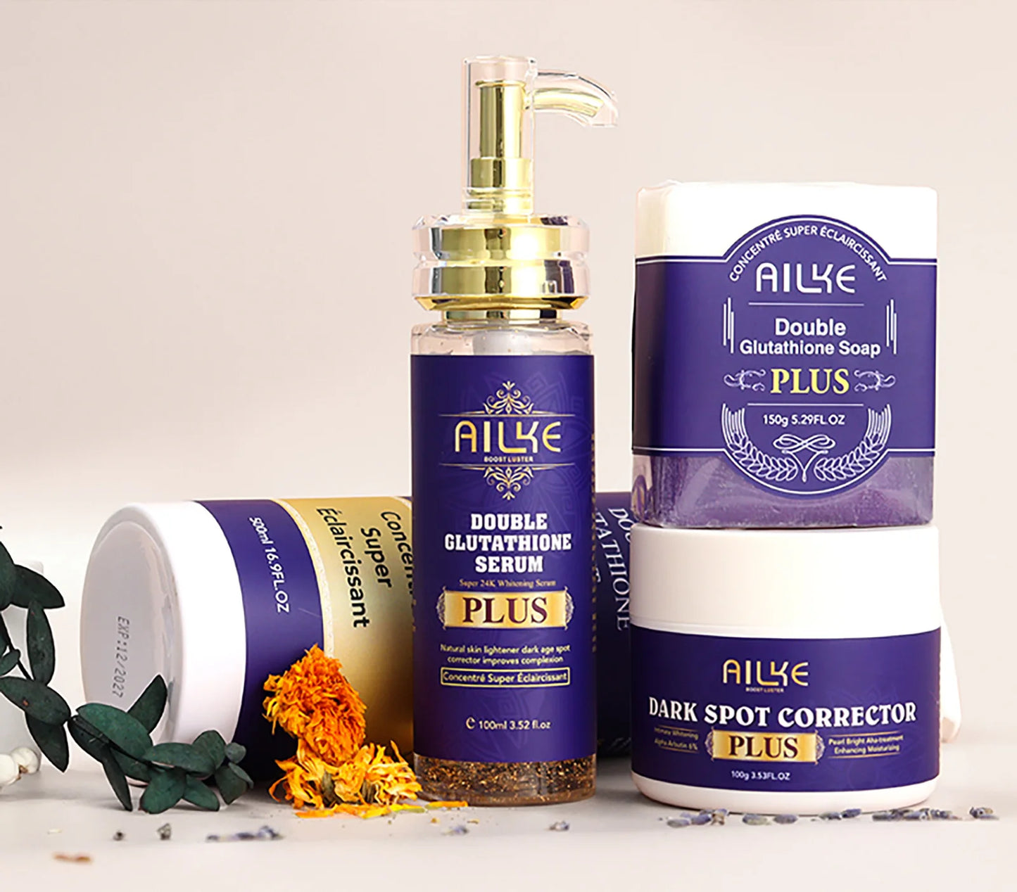 Whitening, Dark Spot & Sun Spot Removal Set, Brightening Shades, With Double Glutathione, Highly Concentrated Skin Care