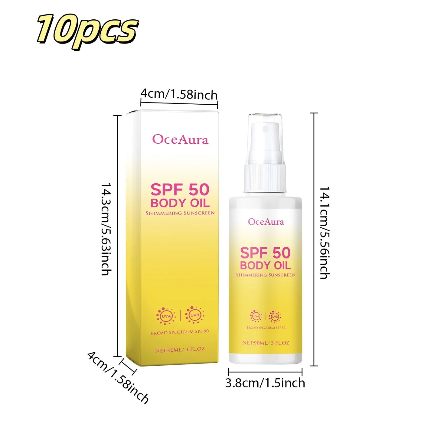 OceAura 90ml Body Oil Sunscreen Matte Sunblock UV Rays