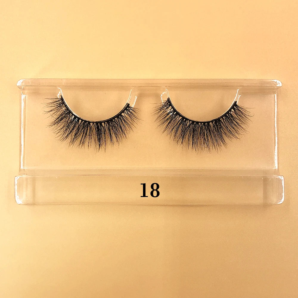 Fluffy 100% Natural Mink Lashes Make up Tool1 Pair Short Soft 15-20mm