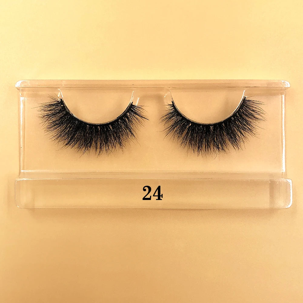 Fluffy 100% Natural Mink Lashes Make up Tool1 Pair Short Soft 15-20mm