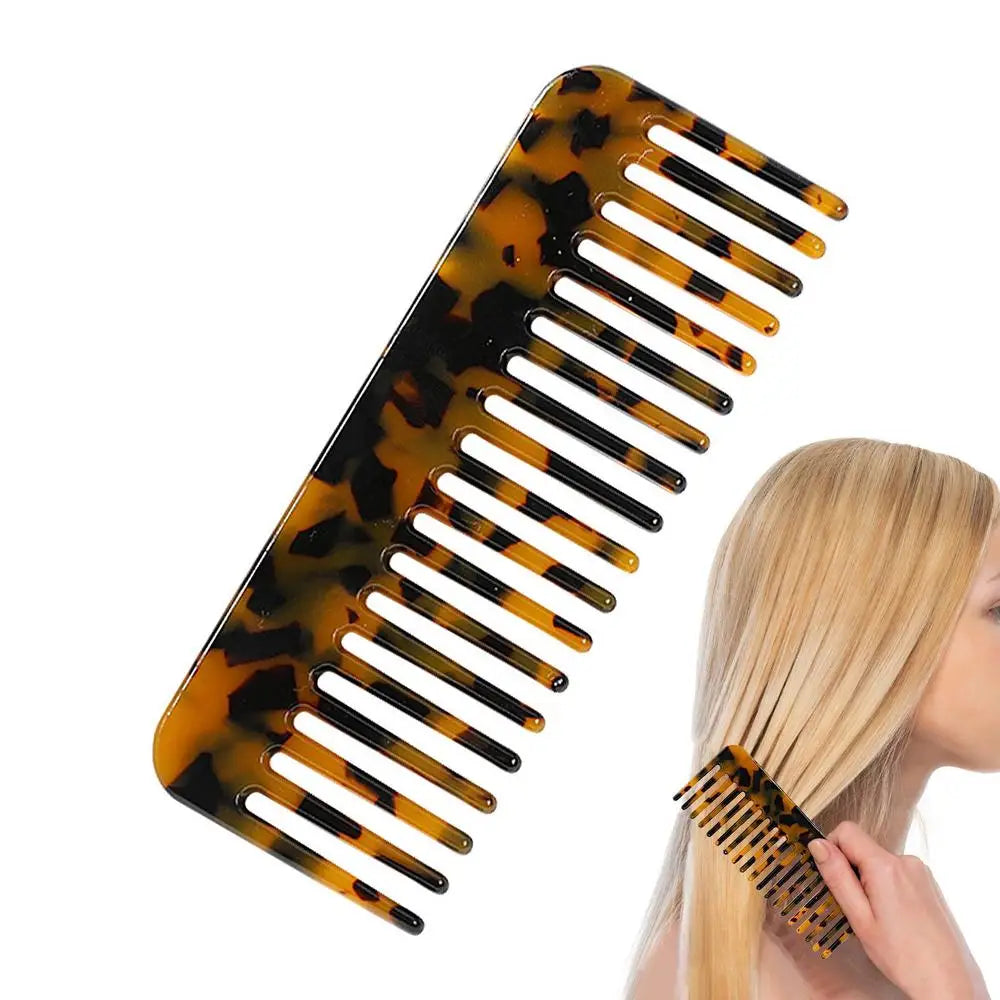 Acetate Hair Comb Antistatic Marbled Wide Tooth Detangling Comb Wide Tooth