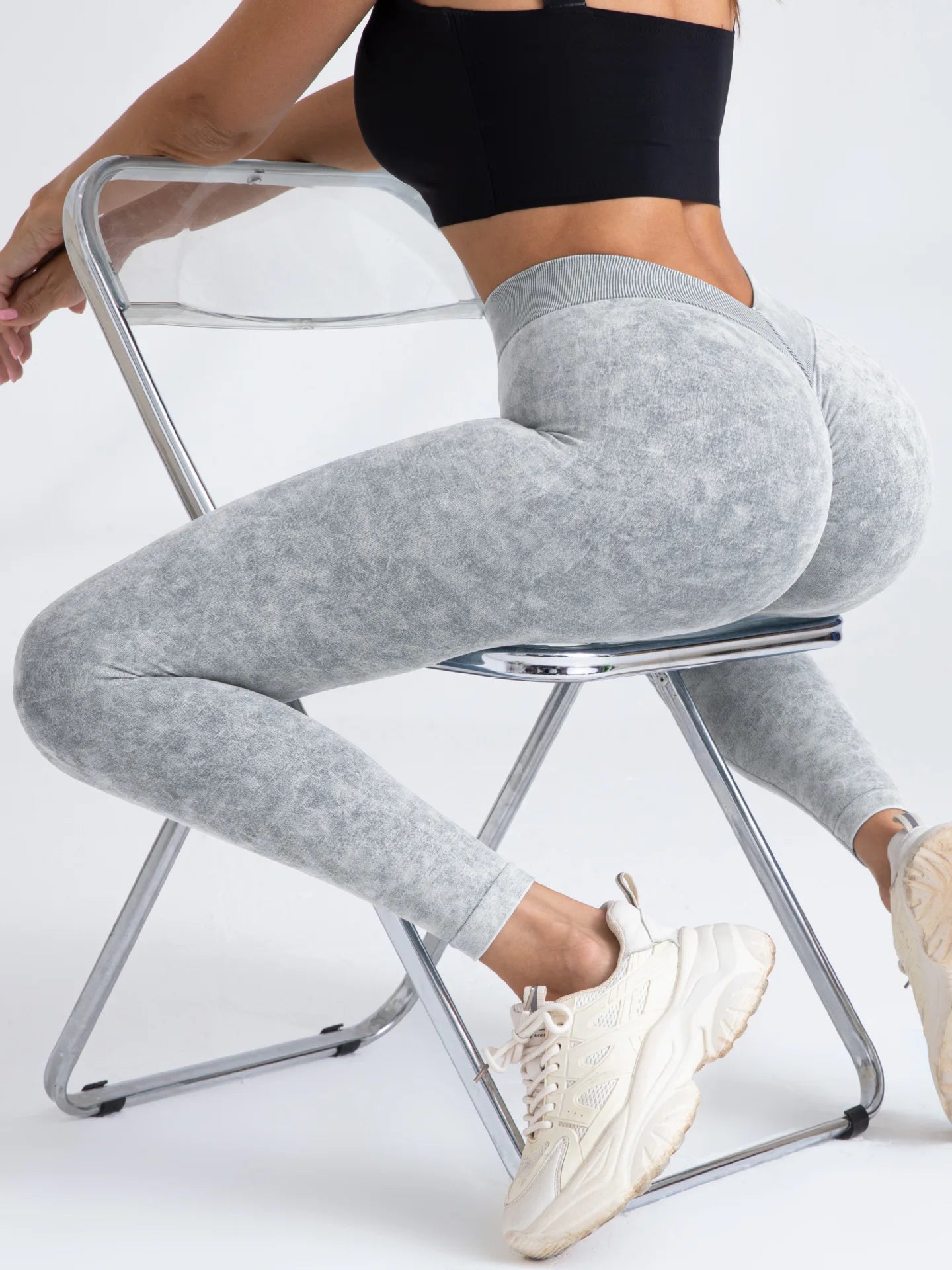 V Back Yoga Pants Women Workout Sport Leggings Fitness Seamless Leggings