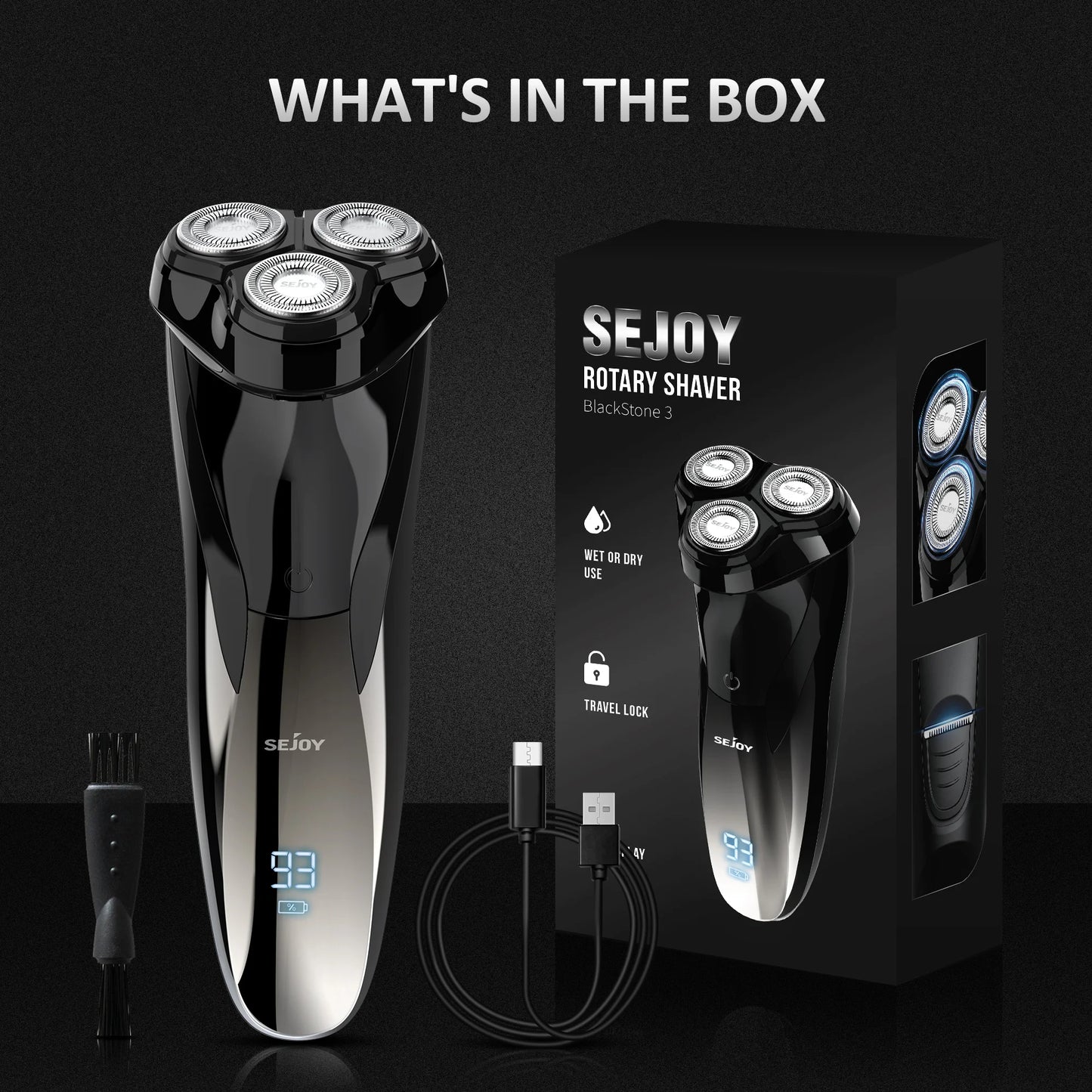 2 in 1 Electric Shaver 3D Men Razor Beard Trimmer With LCD Display IPX7 Waterproof