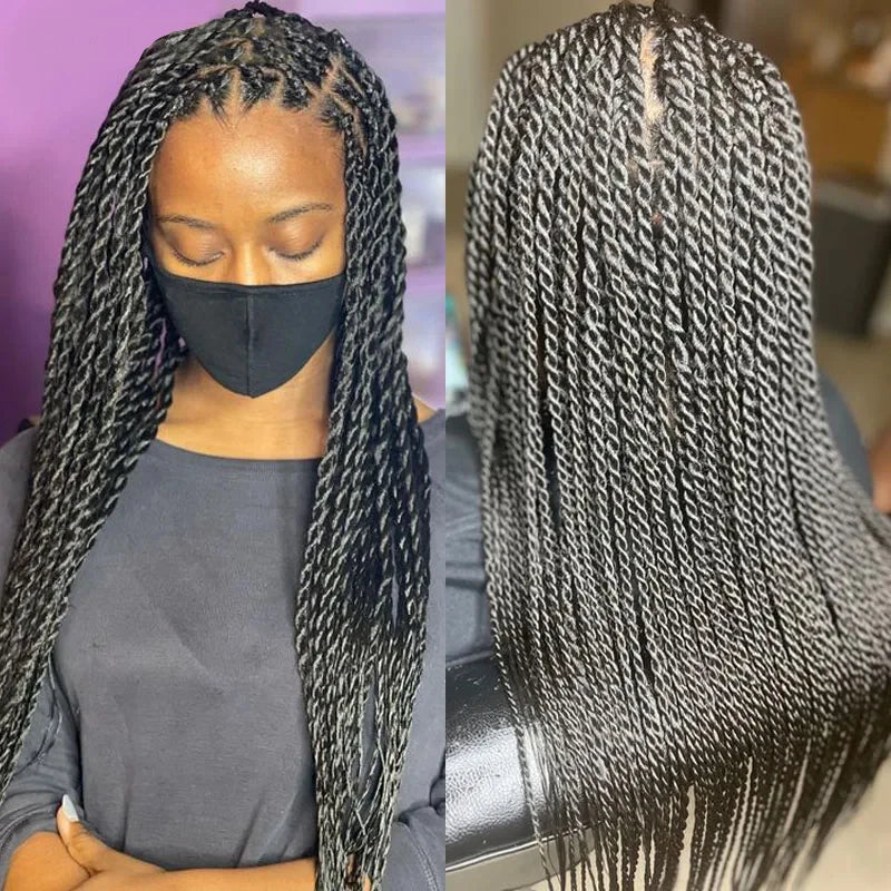 Twist Braided Wigs Box Braided Lace Front Wig