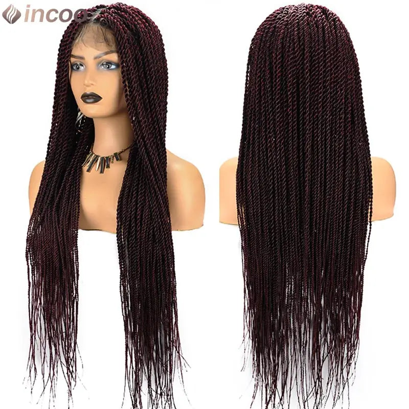Twist Braided Wigs Box Braided Lace Front Wig