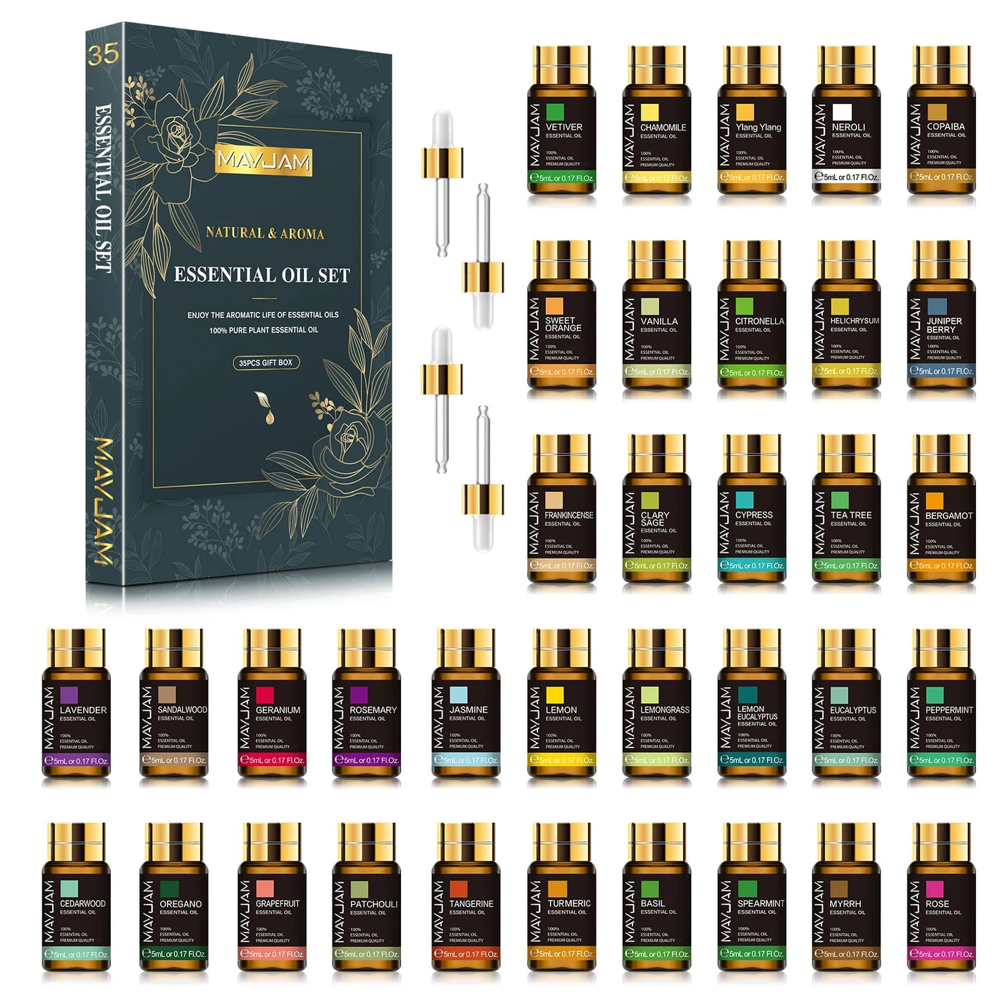 35 Bottles Essential Oils Set For Humidifier Making Candle