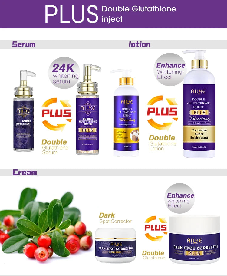 Whitening, Dark Spot & Sun Spot Removal Set, Brightening Shades, With Double Glutathione, Highly Concentrated Skin Care
