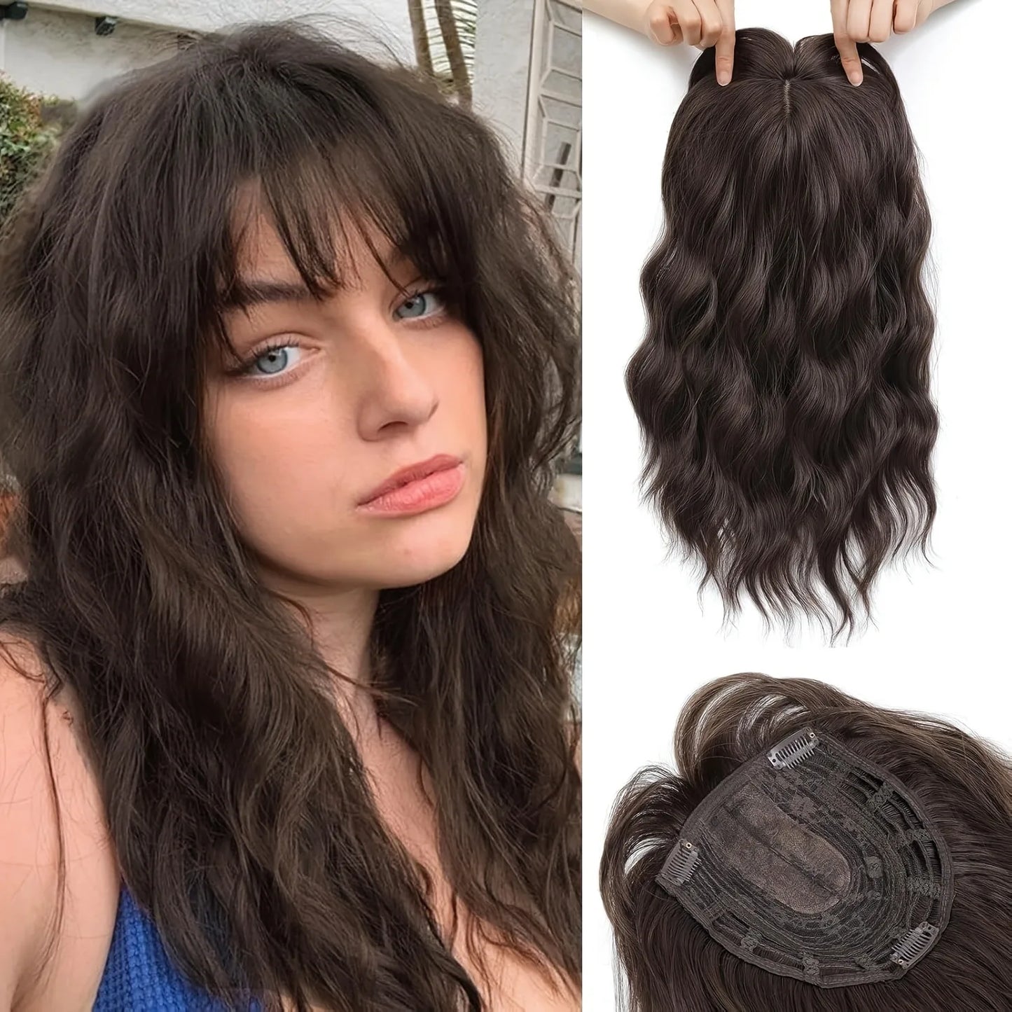 Hair Toppers For Women, 14inch Curly Hair Topper For Women